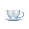 STARBUCKS Korea 2022 Cherry Blooming Series Blue Glass Ceramic Saucer 237ml 韩国星巴克2022樱花盛开系列蓝色玻璃杯陶瓷碟 237毫升