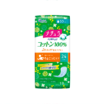 ELLEAIR Natura Sara Skin Smooth 100% Cotton Absorbent Napkin 24cm 50cc 18pcs 娜舒雅 极净轻柔棉垫 24cm 50cc 18片