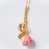 SENSOJI TEMPLE KIBIKOYA Gold Fortune Cat Peach Bell 浅草寺御守 金脸招财猫桃鈴挂件 - Image 3