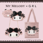 GRL Collaboration Midnight Series Fur Tote Bag (MY Melody)  日本GRL X 三丽鸥午夜暗黑地雷单肩袋 (美乐蒂) - Image 3