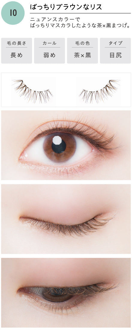 Koji DOLLY WINK Salon Eye Lash No 10  A Perfectly Brown Squirrel 2 Sets 蔻吉益若翼 动物系列假睫毛 #10: 完美的棕色松鼠 2对装 - Image 3